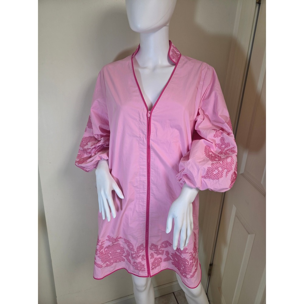 NWT Tuckernuck Hyacinth House Pink Embroidered  Puff Sleeve Mini Dress Small